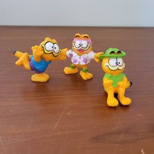 Vintage United Feature Syndicate Garfield PVC Figures Cake Topper Set Of 3